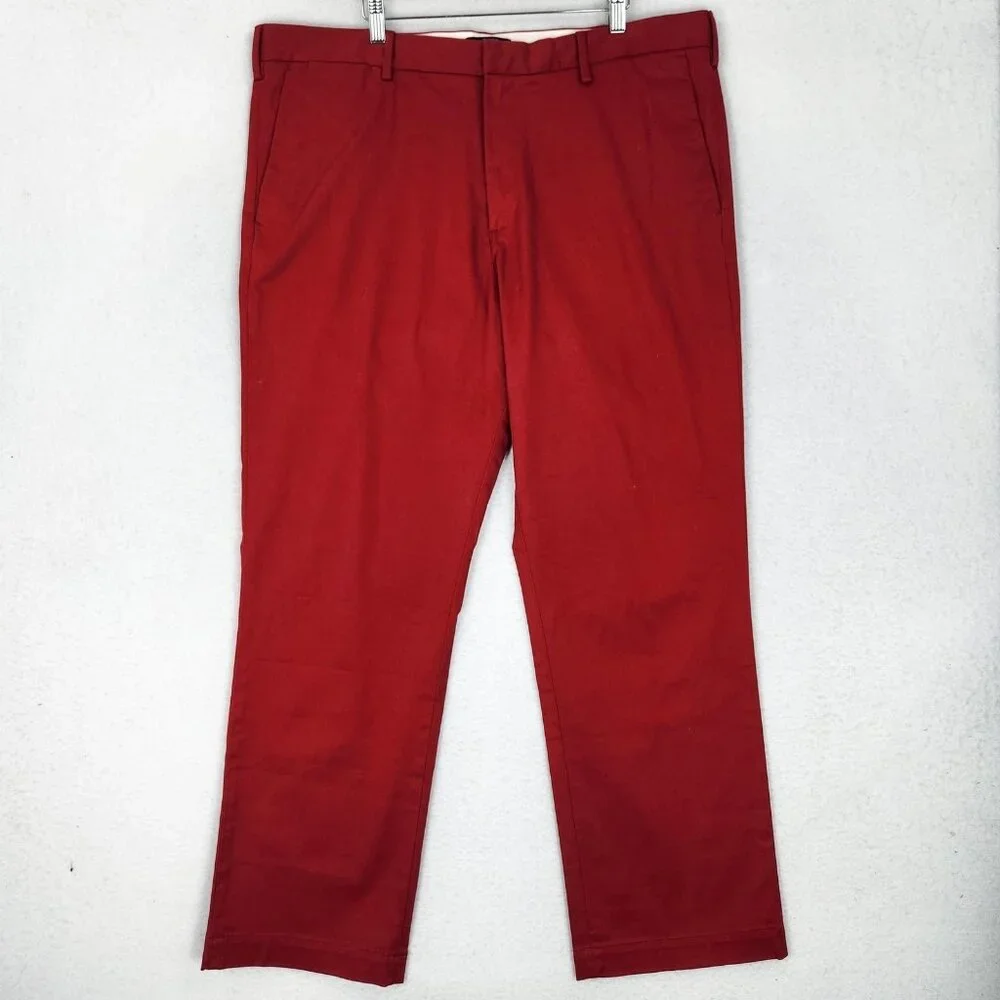 Banana Republic Pants Mens 40x32 Red Aiden Slim Fit Rapid Movement Chino NEW